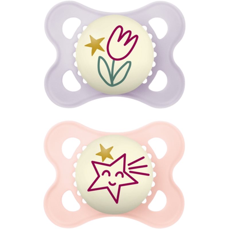 MAM Original Night 0m+ Schnuller Purple/ Pink 2 St.