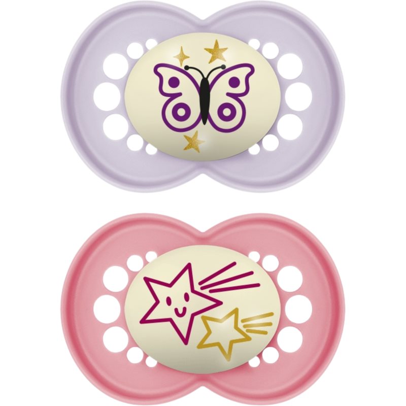 MAM Original Night 16m+ Schnuller Pink/ Purple 2 St.