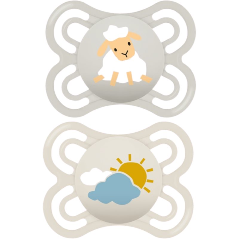 MAM Perfect 0+m, dbl box dummy Grey/ Beige 2 pc