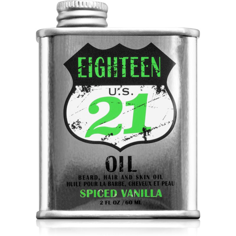 18.21 Man Made Spiced Vanilla Oil aliejus odai, plaukams ir barzdai vyrams 60 ml