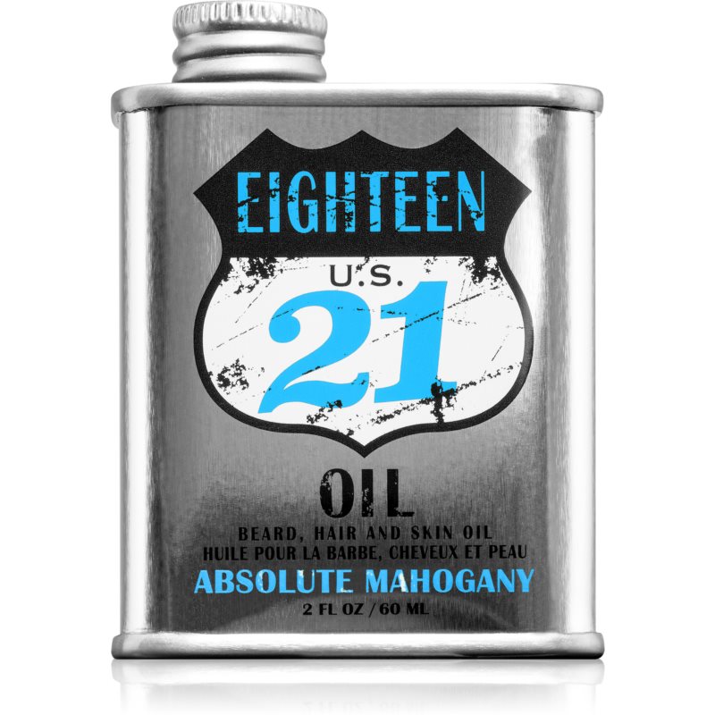 18.21 Man Made Absolute Mahogany Oil maitinamasis plaukų aliejus veidui ir barzdai 60 ml
