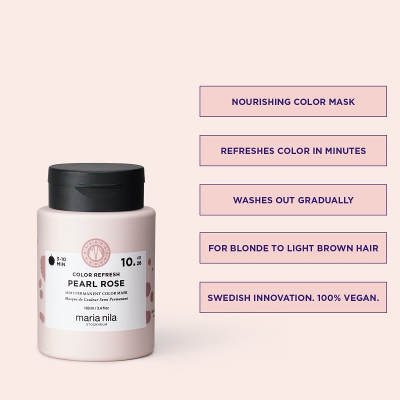 Maria Nila Colour Refresh jemná vyživující maska bez permanentních barevných pigmentů odstín Pearl Rose 10.26 100 ml (obrázek 6)