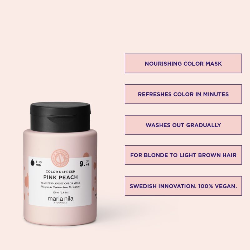 Maria Nila Colour Refresh jemná vyživující maska bez permanentních barevných pigmentů odstín Pink Peach 9.46 300 ml (obrázek 6)