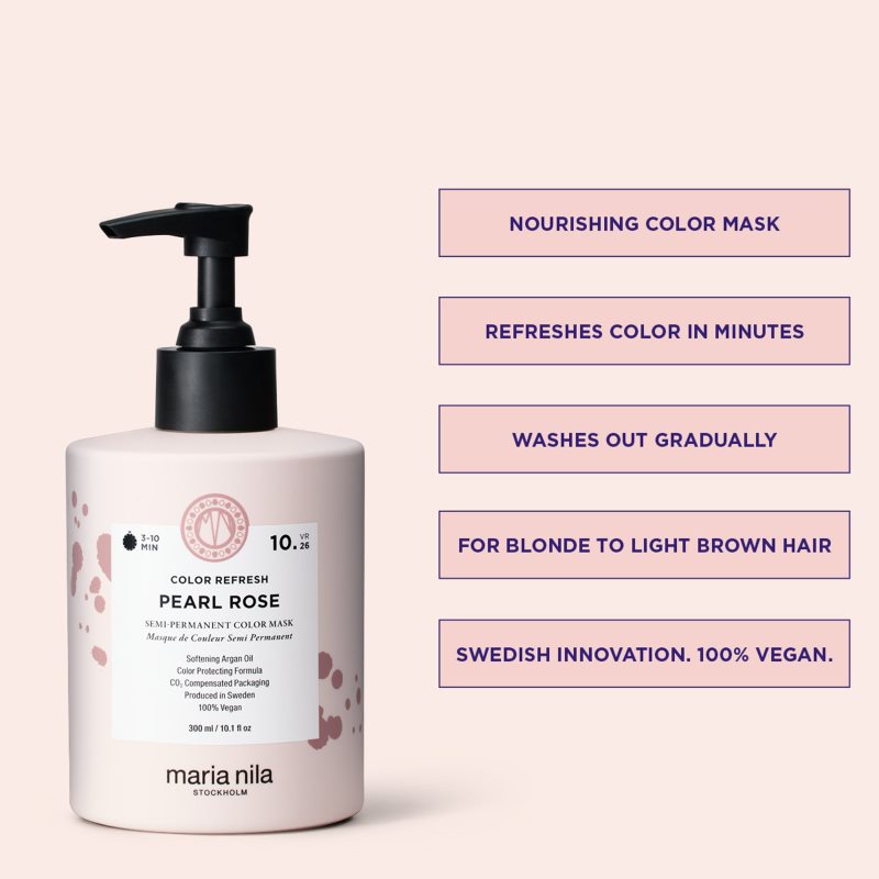 Maria Nila Colour Refresh jemná vyživující maska bez permanentních barevných pigmentů odstín Pearl Rose 10.26 300 ml (obrázek 6)