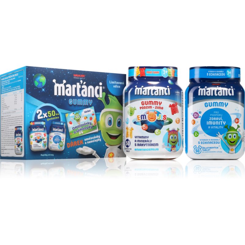Marťánci Gummy 50+50 ks + omalovánky Promo 2025
