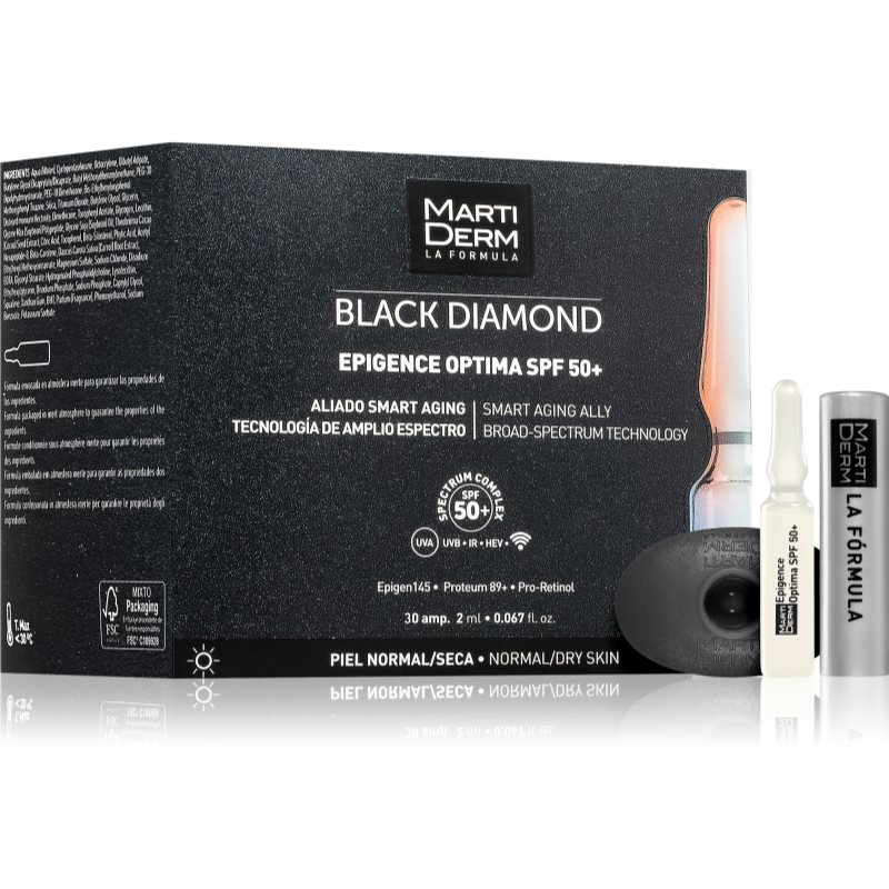 MartiDerm MartiDerm Black Diamond Epigence Optima SPF 50+ προστατευτικός ορός σε αμπούλες SPF 50+ 30x2 ml