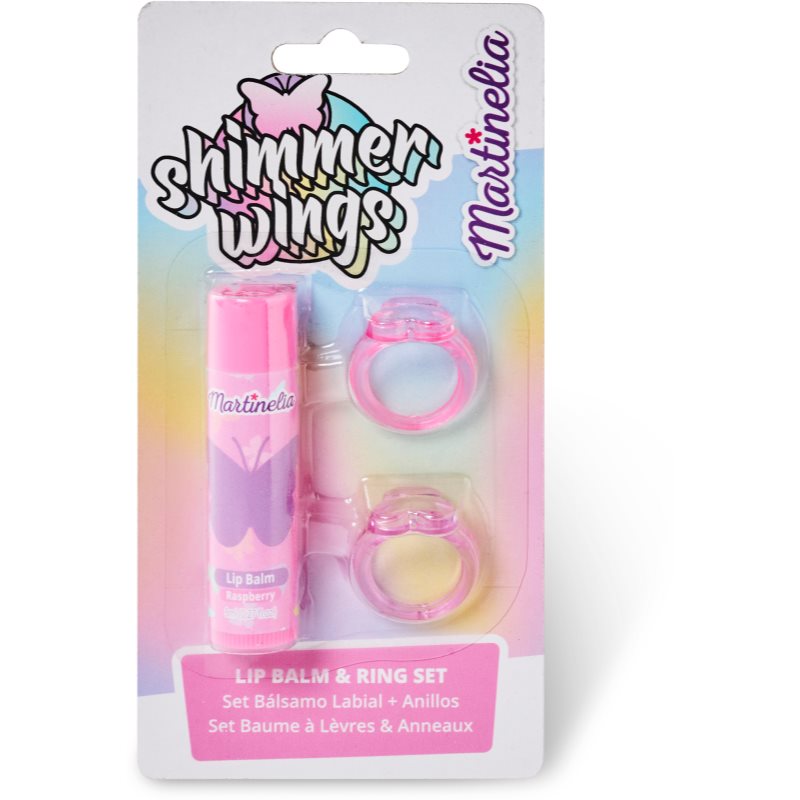 Martinelia Shimmer Wings Lip Balm & Ring Set set (for children)
