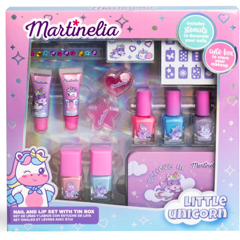 Martinelia Little Unicorn Nail&Lip SET With Tinbox sada pro děti 3+