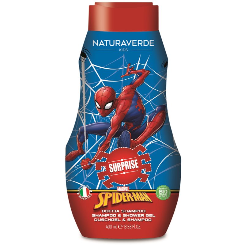 Marvel Spiderman Shower gel & Shampoo šampūnas ir dušo želė „du viename“ Suprise 400 ml