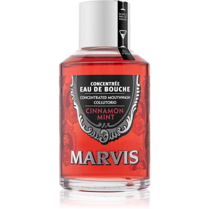 Marvis Concentrated Mouthwash koncentruotas burnos skalavimo skystis gaiviam burnos kvapui užtikrinti Cinnamon Mint 120 ml