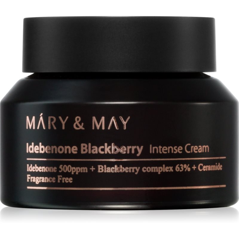 MARY & MAY Idebenone + Blackberry Complex Intensive Total Care Cream feuchtigkeitsspendende Creme für strahlenden Glanz mit Antifalten-Effekt 70 g