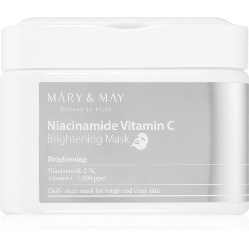MARY & MAY Niacinamide Vitamin C Brightening Mask Sheet Mask Set With A Brightening Effect 30 Pc