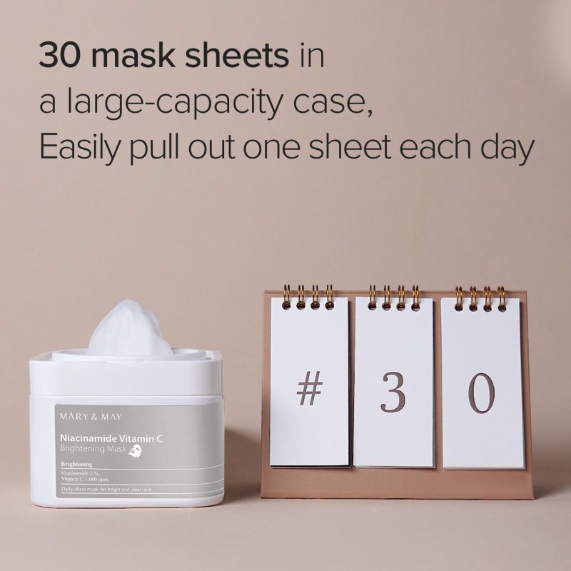 Mary&May Niacinamide Vitamin C Brightening Mask sada plátýnkových masek pro rozjasnění pleti 30 ks (obrázek 5)