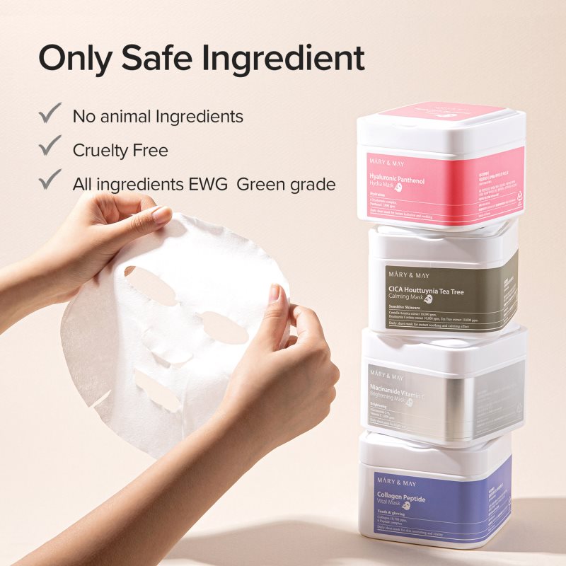 Mary&May Collagen Peptide Vital Mask sada plátýnkových masek s protivráskovým účinkem 30 ks (obrázek 6)