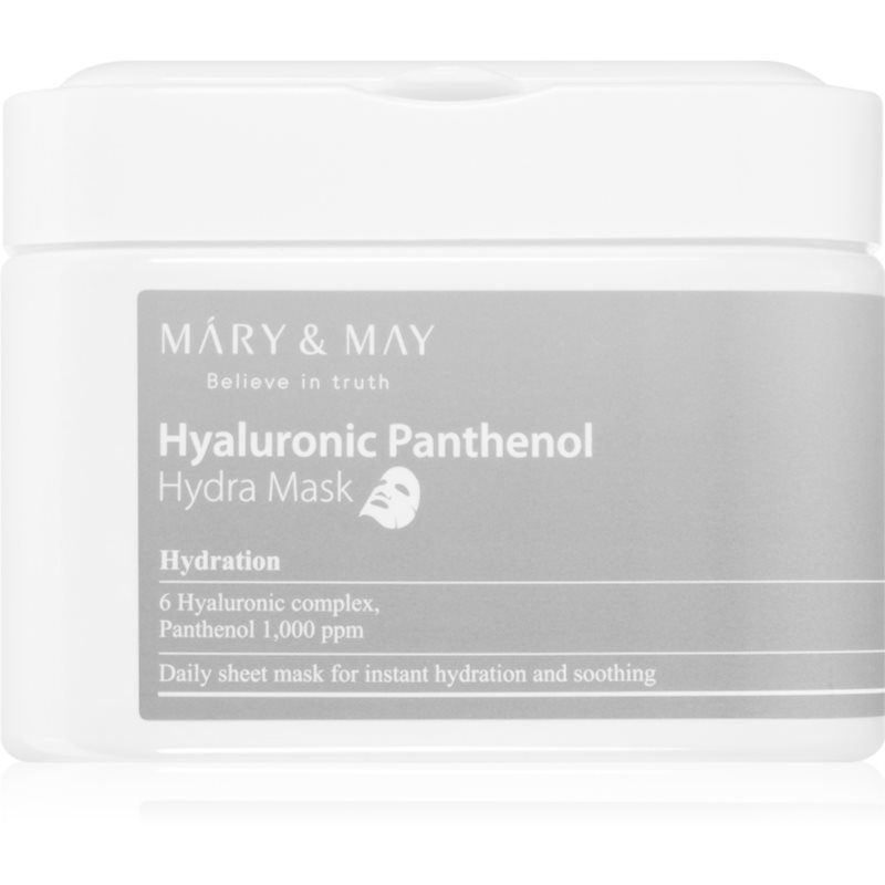 MARY & MAY Hyaluronic Panthenol Hydra Mask sada plátýnkových masek pro intenzivní hydrataci pleti 30 ks