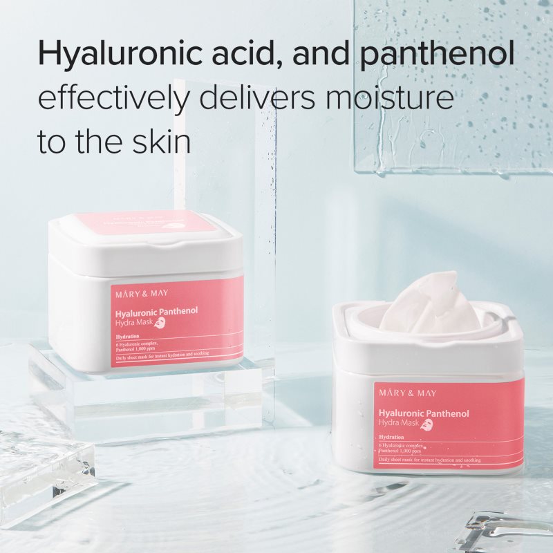Mary&May Hyaluronic Panthenol Hydra Mask sada plátýnkových masek pro intenzivní hydrataci pleti 30 ks (obrázek 3)