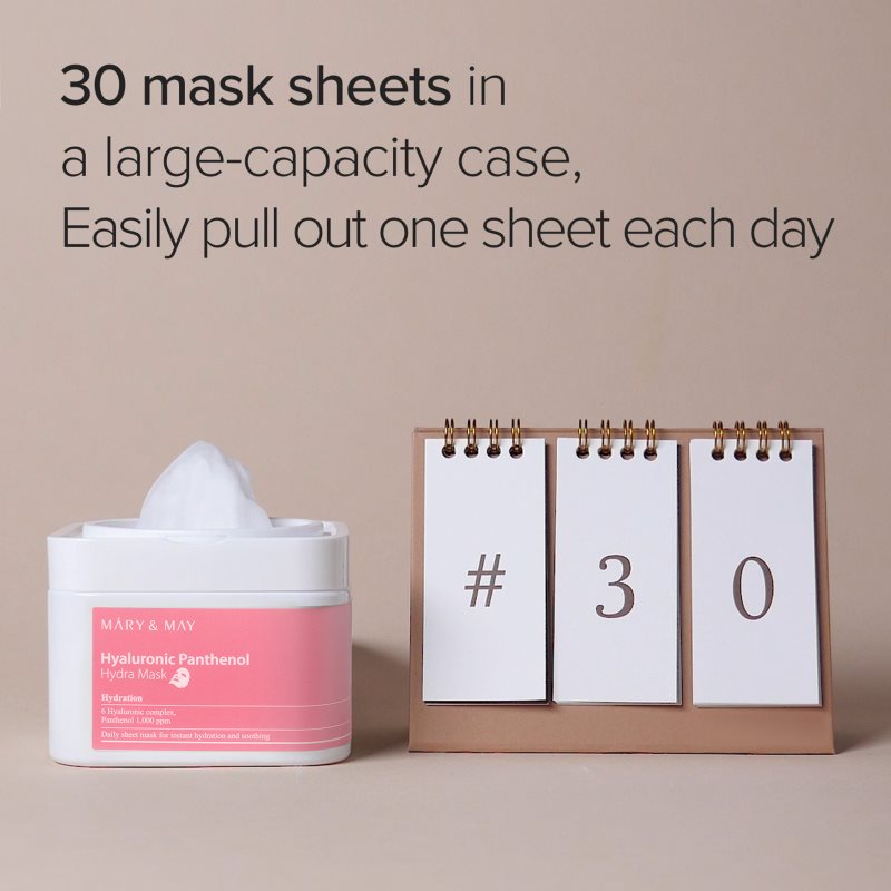 Mary&May Hyaluronic Panthenol Hydra Mask sada plátýnkových masek pro intenzivní hydrataci pleti 30 ks (obrázek 4)