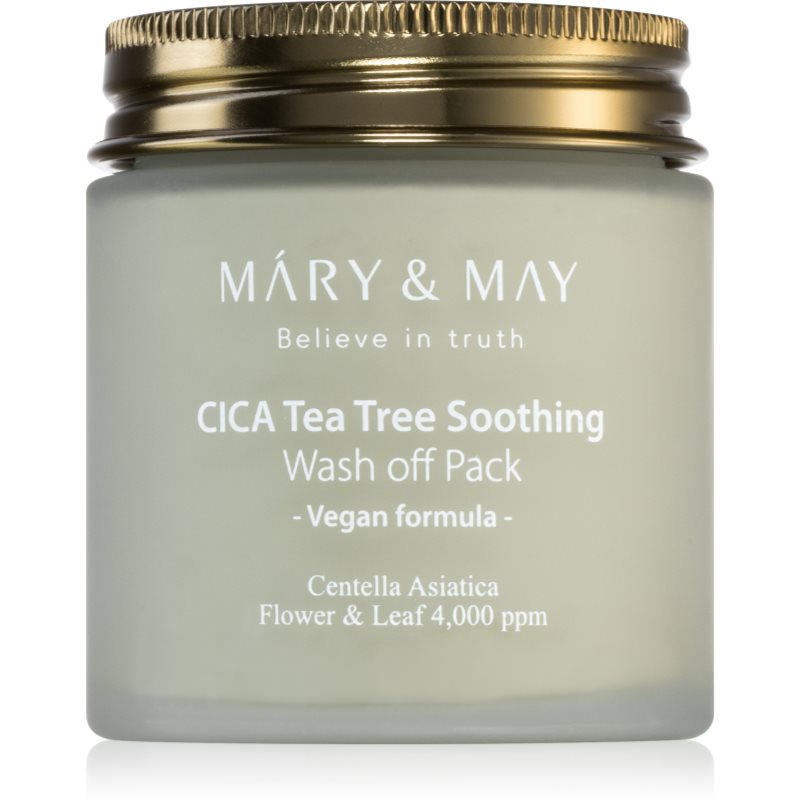 MARY & MAY Cica Tea Tree Soothing mineralna maska od gline za čišćenje za smirenje kože lica 125 g