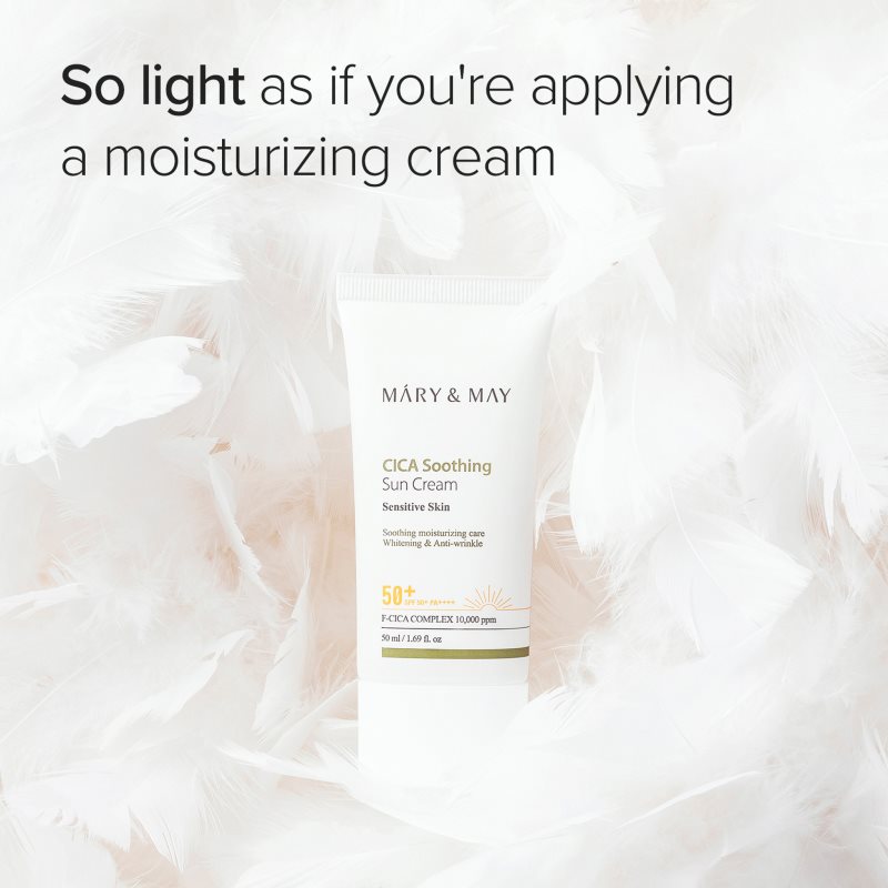 Mary&May Cica Soothing zklidňující a ochranný krém SPF 50+ 50 ml (obrázek 4)
