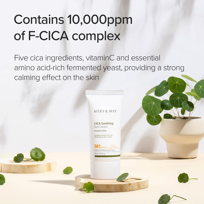 Mary&May Cica Soothing zklidňující a ochranný krém SPF 50+ 50 ml (obrázek 6)