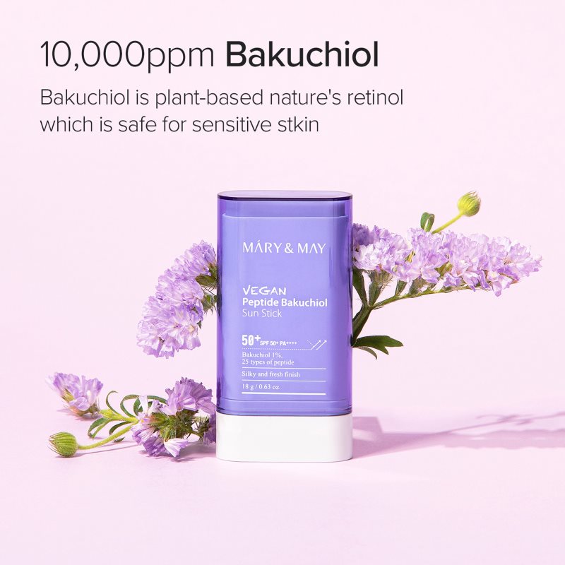 Mary&May Peptide Bakuchiol Sun Stick opalovací krém v tyčince s protivráskovým účinkem SPF 50+ 18 g (obrázek 6)