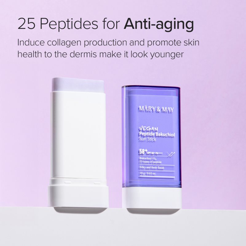 Mary&May Peptide Bakuchiol Sun Stick opalovací krém v tyčince s protivráskovým účinkem SPF 50+ 18 g (obrázek 7)