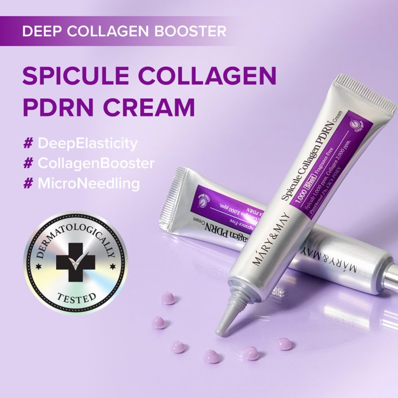 Mary&May Spicule Collagen PDRN Cream zjemňujúci a vyživujúci krém pre obnovu kožnej bariéry 15 g