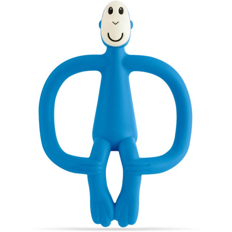 E-shop Matchstick Monkey Teething Toy and Gel Applicator kousátko s kartáčkem 2 v 1 Blue 1 ks