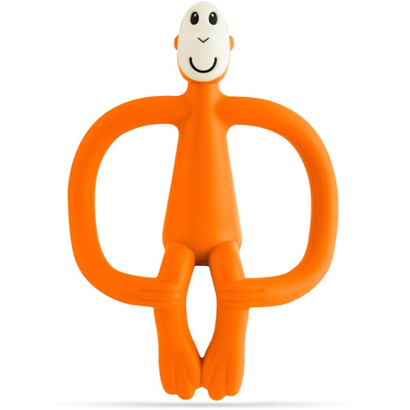 E-shop Matchstick Monkey Teething Toy and Gel Applicator kousátko s kartáčkem 2 v 1 Orange 1 ks