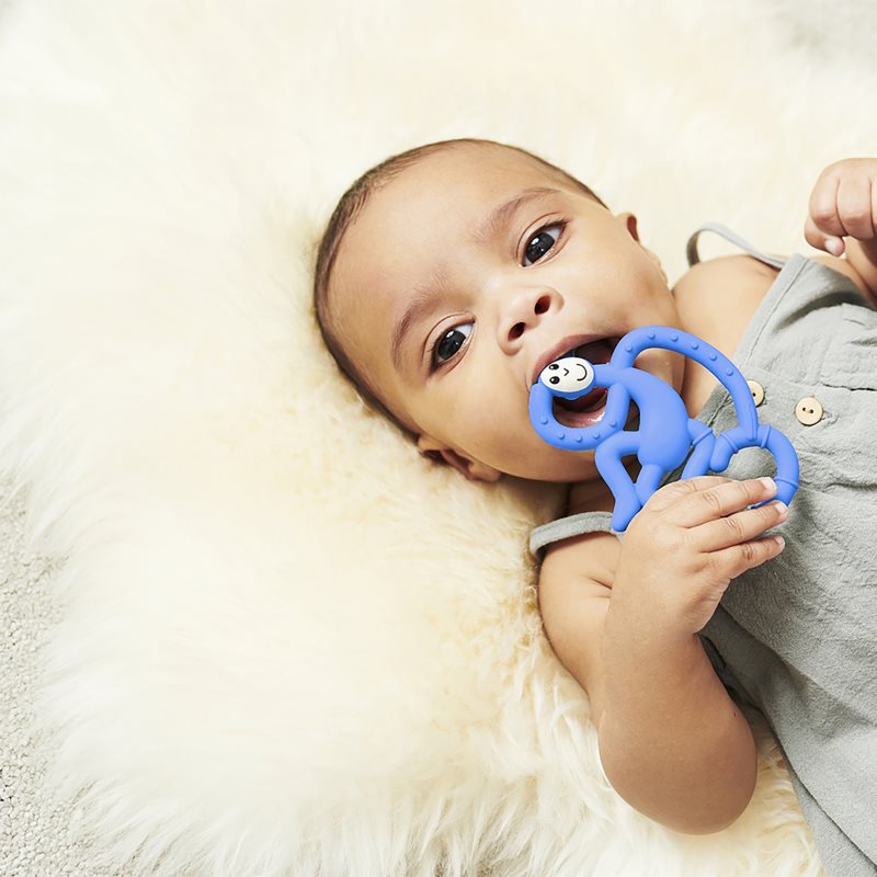 Matchstick Monkey Mini Monkey Teether Beißring mit einem antimikrobiellen Zusatz Blue 1 St.