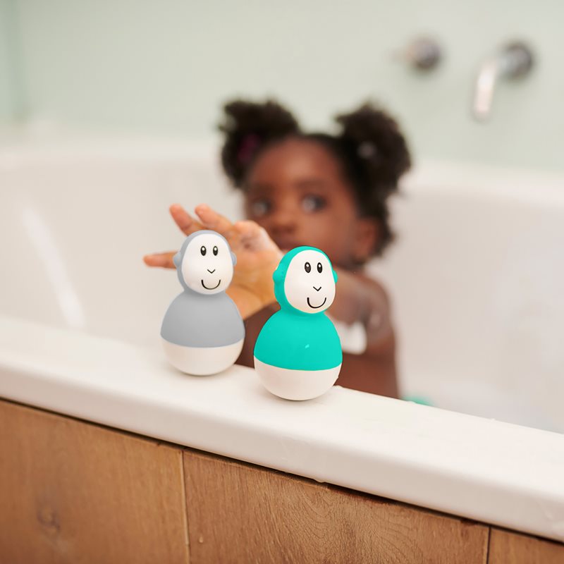 Matchstick Monkey Endless Bathtime Fun Wobblers Wasserspielzeug Cool Grey & Green 2 St.