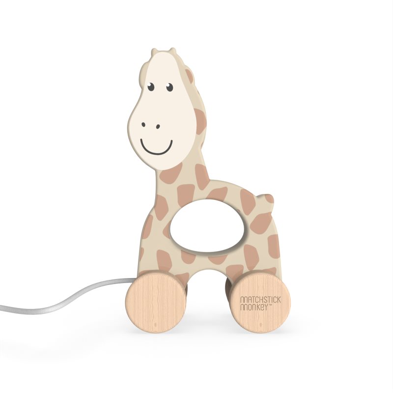 Matchstick Monkey Pull Along Animal squeaky toy Giraffe 1 pc
