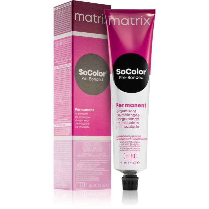 Matrix SoColor Pre-Bonded Blended Permanent Hair Dye Shade 6Mg Dunkelblond Mocha Gold 90 Ml