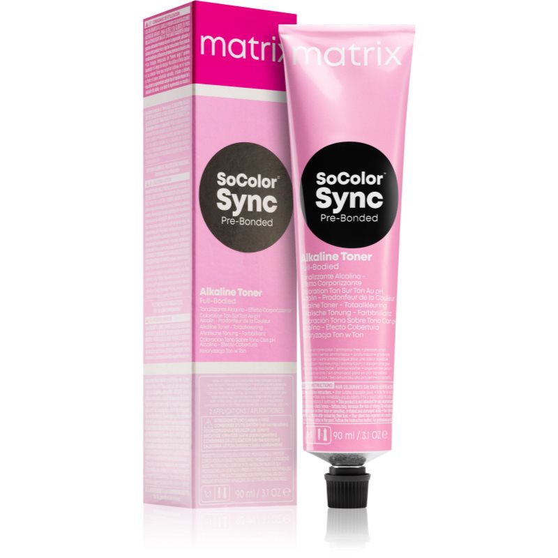 Matrix SoColor Sync Pre-Bonded Alkaline Toner Full-Bodied Alkaline Toner For Hair Shade 4A Mittelbraun Asch 90 Ml