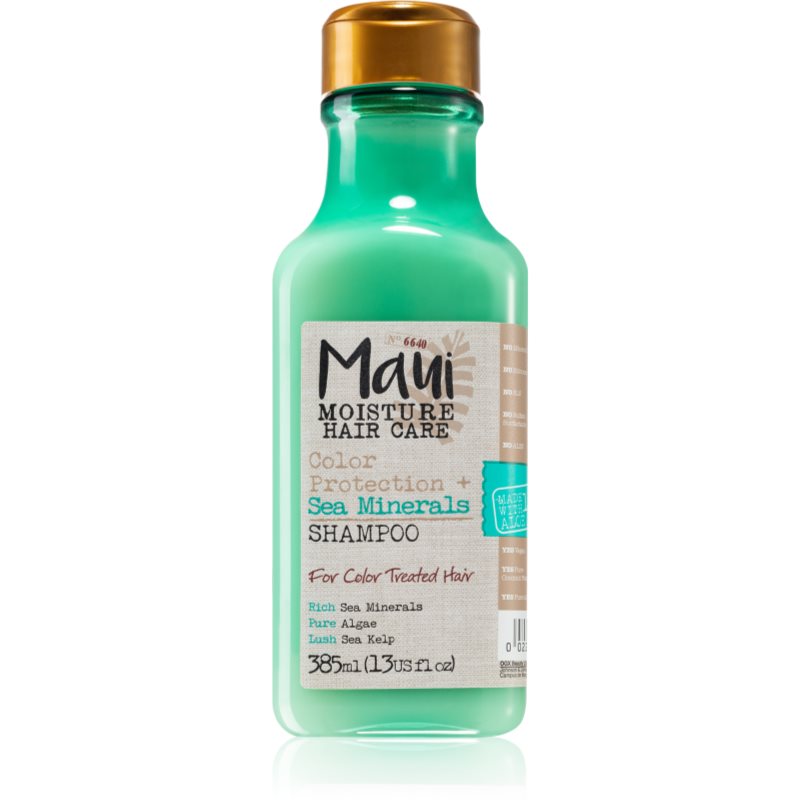 Maui Moisture Colour Protection + Sea Minerals švytėjimo suteikiantis bronzinio efekto šampūnas dažytiems plaukams su mineralais 385 ml