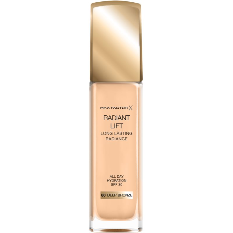 

Max Factor Radiant Lift стійкий тональний крем SPF 30 відтінок 80 Deep Bronze