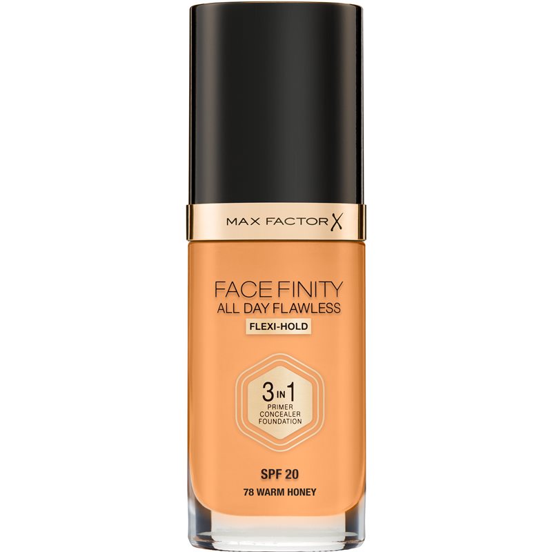 Max Factor Facefinity All Day Flawless long-lasting foundation SPF 20 shade 78 Warm Honey 30 ml
