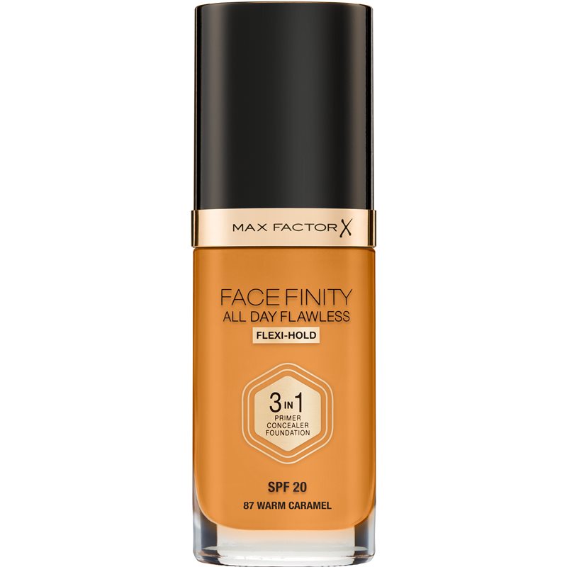 Max Factor Facefinity All Day Flawless long-lasting foundation SPF 20 shade 87 Warm Caramel 30 ml
