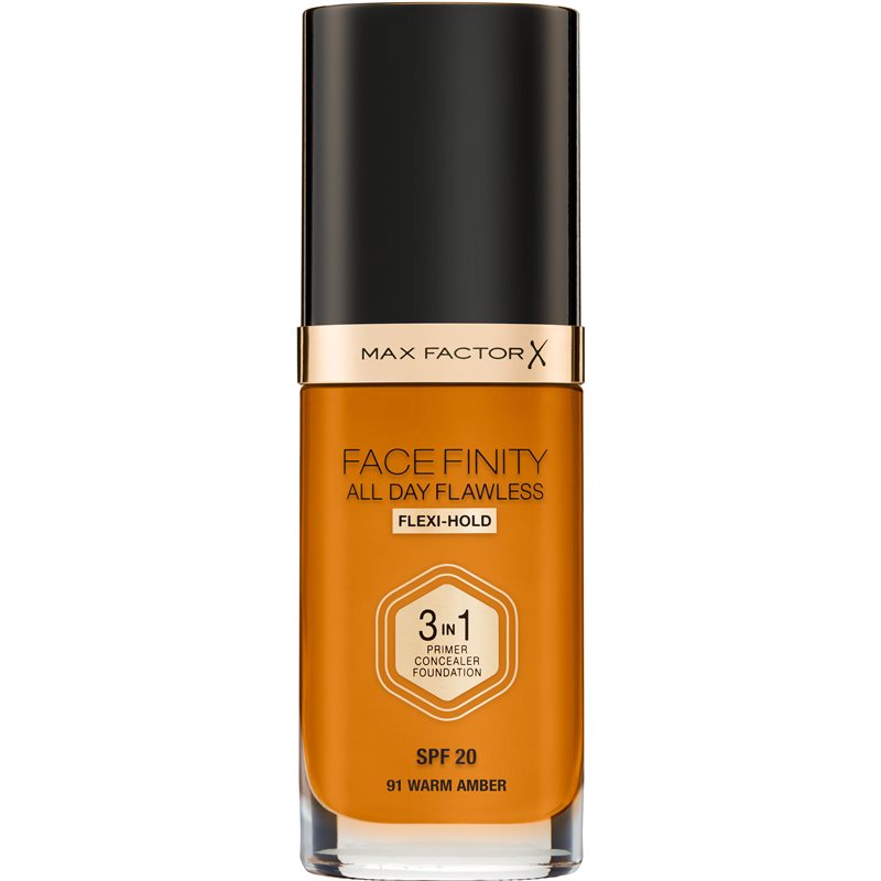 Max Factor Facefinity All Day Flawless long-lasting foundation SPF 20 shade 91 Warm Amber 30 ml
