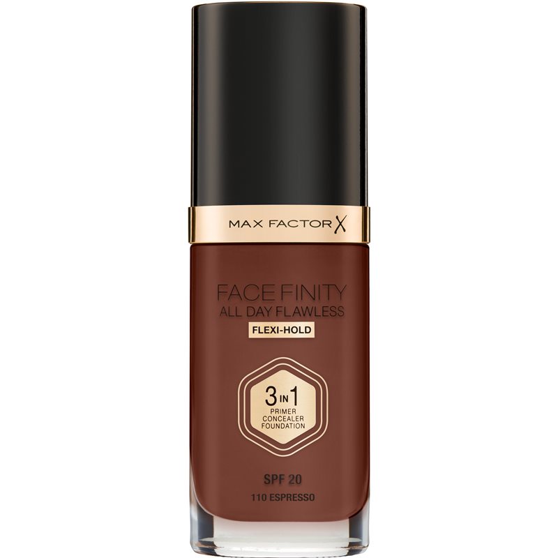 Max Factor Facefinity All Day Flawless long-lasting foundation SPF 20 shade 110 Espresso 30 ml
