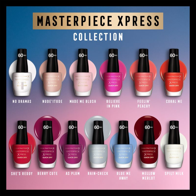 Max Factor Masterpiece Xpress rychleschnoucí lak na nehty odstín 438 Coral Me 8 ml (obrázek 5)