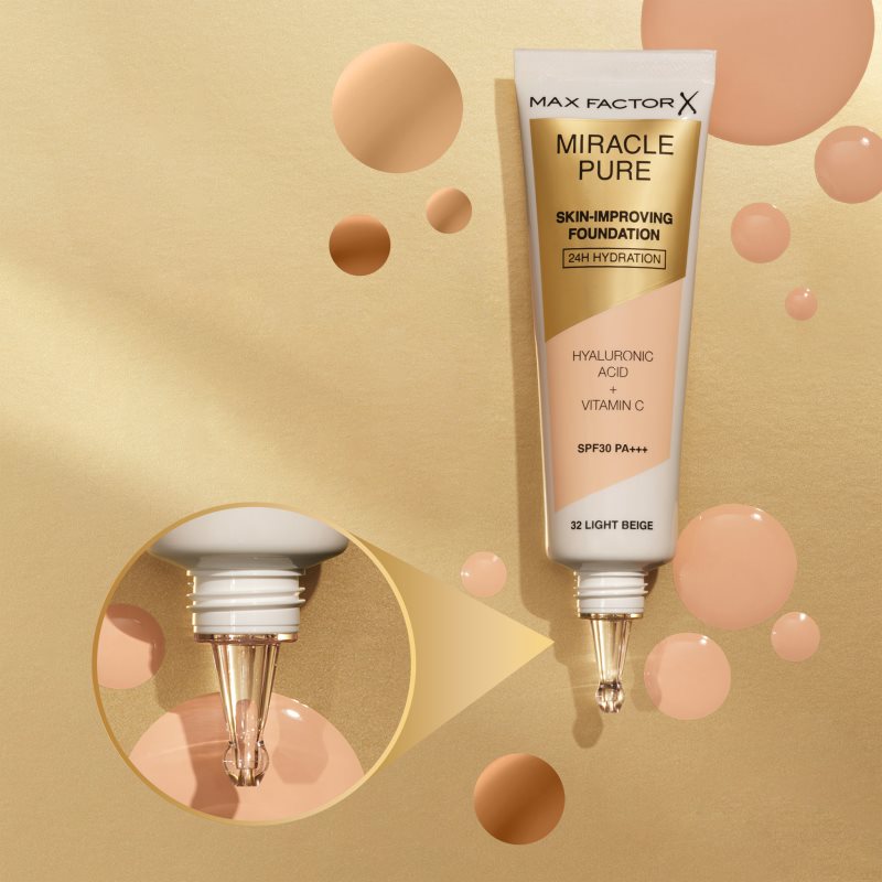 Max Factor Miracle Pure Skin стійкий тональний крем SPF 30 відтінок 35 Pearl Beige 30 мл