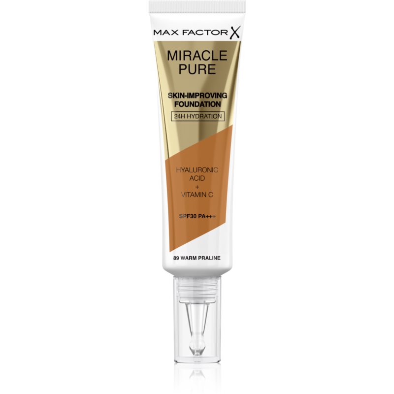Max Factor Miracle Pure Skin dlhotrvajúci make-up SPF 30 odtieň 89 Warm Praline 30 ml