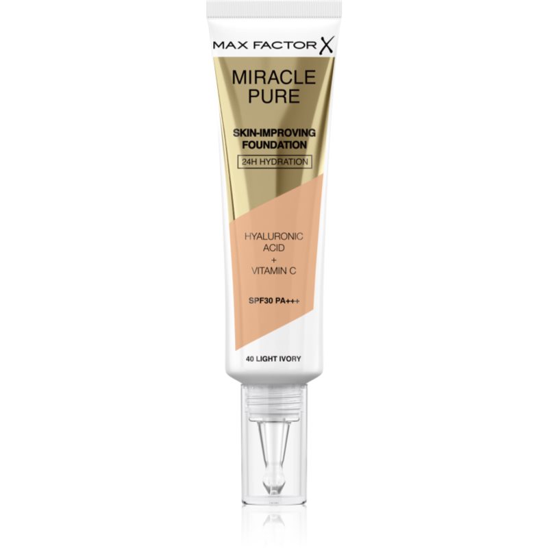Max Factor Miracle Pure Skin dlhotrvajúci make-up SPF 30 odtieň 40 Light Ivory 30 ml