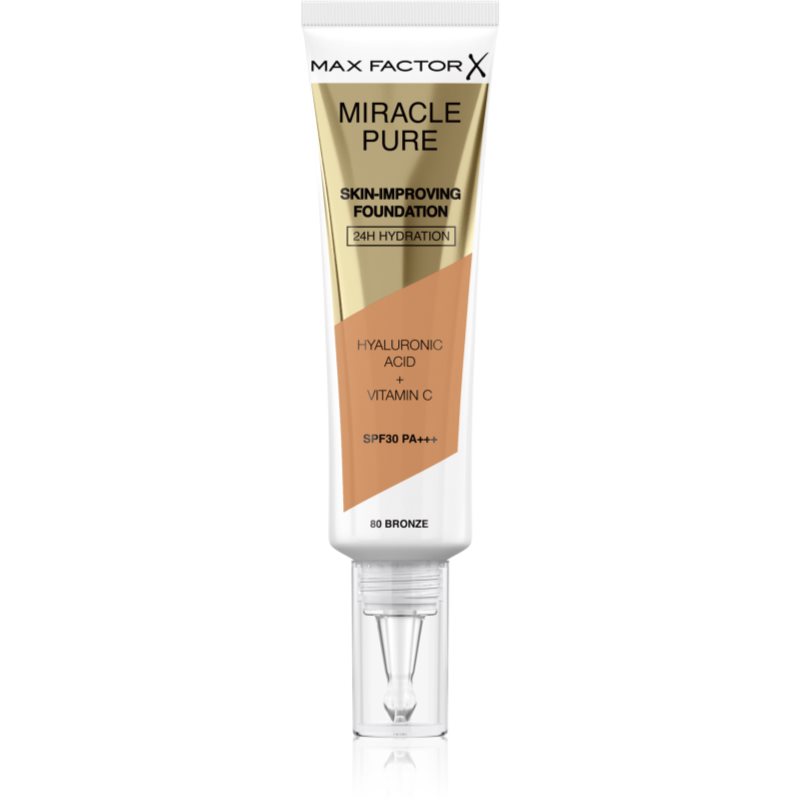 Max Factor Miracle Pure Skin tartós alapozó SPF 30 árnyalat 80 Bronze 30 ml