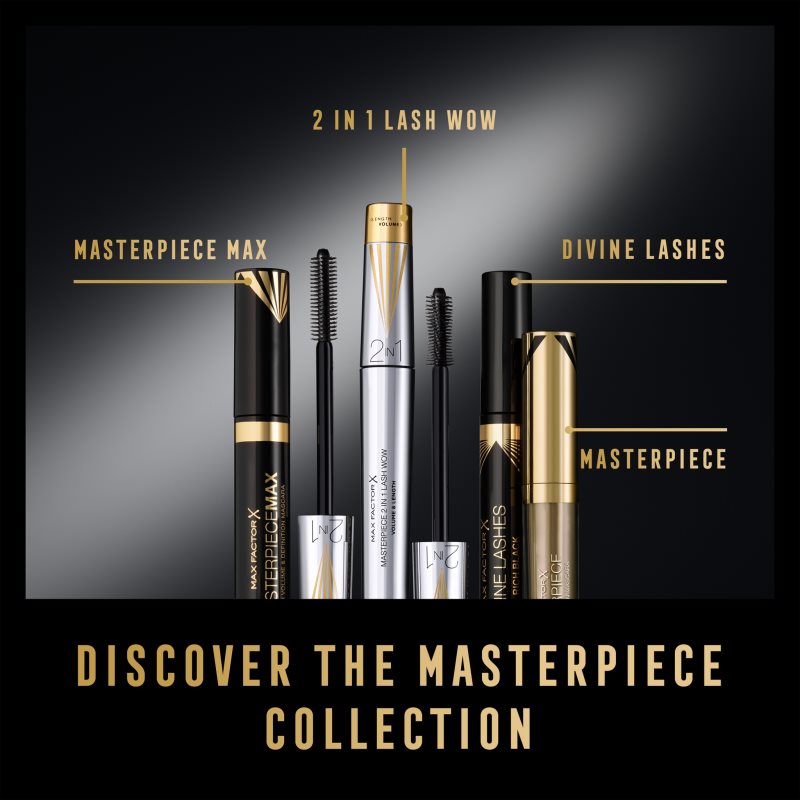 Max Factor Masterpiece Lash Wow riasenka pre predĺženie, natočenie a objem s kefkou 2 v 1 odtieň Black 7 ml (obrázok 9)