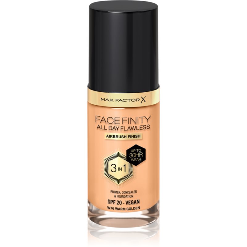 Max Factor Max Factor Facefinity All Day Flawless μακράς διαρκείας μεικ απ SPF 20 απόχρωση 76 Warm Golden 30 ml