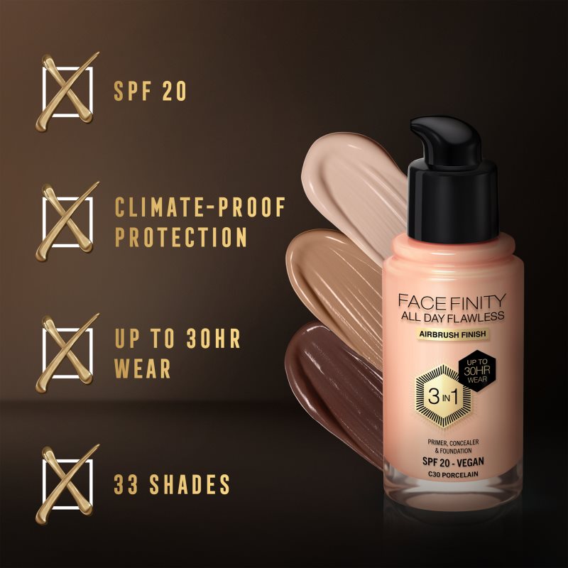 Max Factor Facefinity All Day Flawless dlouhotrvající make-up SPF 20 odstín 30 Porcelain 30 ml (obrázek 6)