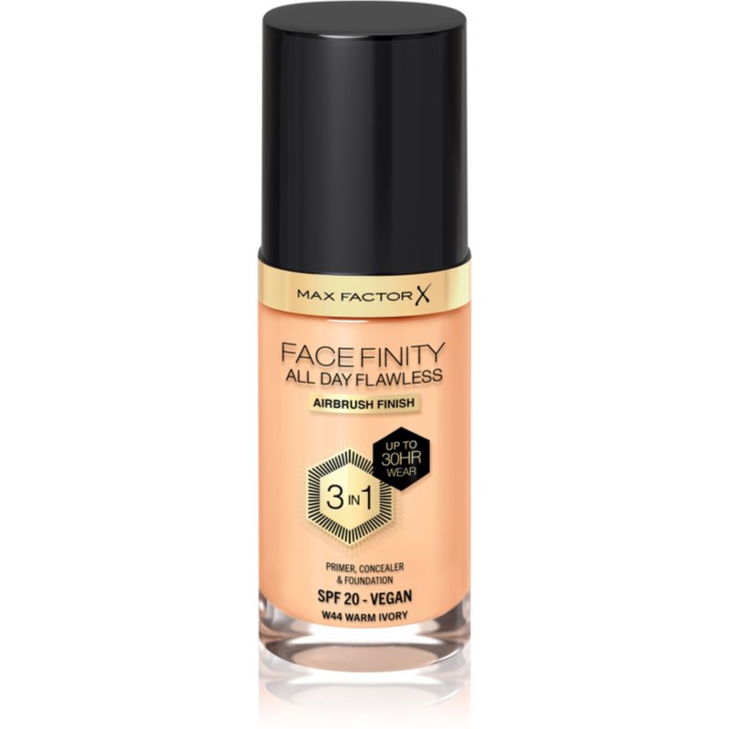 Max Factor Max Factor Facefinity All Day Flawless μακράς διαρκείας μεικ απ SPF 20 απόχρωση 44 Warm Ivory 30 μλ