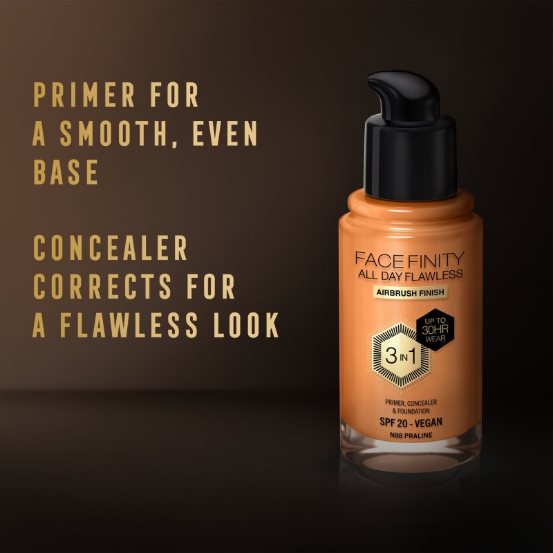 Max Factor Facefinity All Day Flawless Long-lasting Foundation SPF 20 Shade 88 Praline 30 Ml